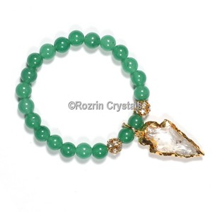 Get Online Green Aventurine With Arrow Bacelets : Green Aventurine With Arrow Bacelets For Sale - Product Image 1