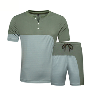 ชุดกางเกงขาสั้นกีฬาแขนสั้นของผู้ชายเสื้อระบายอากาศพร้อมกางเกงขาสั้นชุดคู่ไซส์ใหญ่พิเศษ - Product Image 3