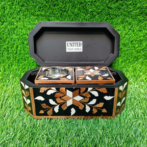 Fl Set Bois Incrustation Brûleur D'encens Boîte Mubkhar Bakhoor Bobine Brûleur Semence Matériel Parfumé Très Pas Cher Prix United Trade World - Product Image 3