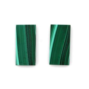 Haute qualité 8x16mm Rectangle naturel lisse Malachite pierre précieuse taille calibrée les deux côtés perles plates pierre pour la fabrication de bijoux - Product Image 1