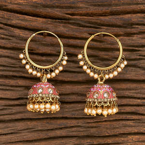 Pendientes de Indo occidental bañados en ahndi, 102160 - Product Image 1