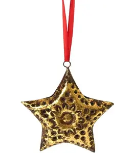 BLACK AND GOLD BEST QUALITY IRON STAR CHRISTMAS TREE DECORATION HOME DECOR STAR HANGING ORNAMENT