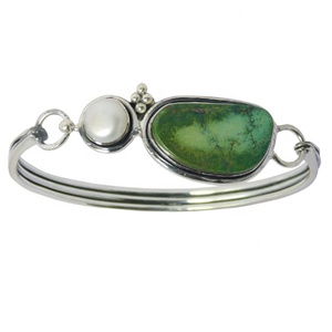 <b>Best</b> <b>Friend</b> 925 Sterling Silver Bangles Natural Turquoise Pearl Multi Gemstone Fine Chain Link <b>Bracelets</b> Solid Construction <b>Best</b> - Product Image 2