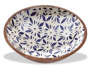 Bol à salade en bois d'acacia avec impression émaillé, pour salade en bois, plusieurs tailles, personnalisation possible, 2 pièces - Product Image 5