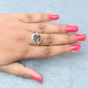 ที่มีคุณภาพสูงธรรมชาติ Smoky ควอตซ์แหวนพลอย925เงินสเตอร์ลิงเครื่องประดับแหวนแต่งงานที่งดงามสำหรับซัพพลายเออร์ขายส่ง - Product Image 2