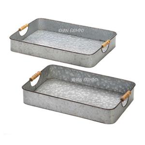 Plateau de service carré en acier inoxydable avec poignée de plateau cadeau pour repas Fruits thé café table cuisine Wedding-KEI-16043 métal - Product Image 6