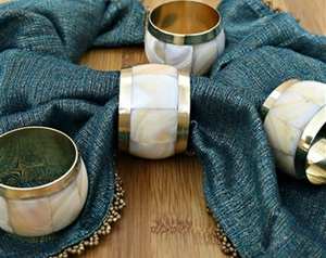 Hot Selling <b>Mother</b> of Pearl Napkin <b>Ring</b> Holder and Natural Handmade Polished with Best Design Napkin <b>Ring</b> Holder for Sale - Product Image 3