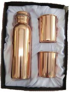 Juego de botellas de cobre puro 3 con 1 botella y 2 vasos de cobre, para regalo de boda, 1000 ML - Product Image 4