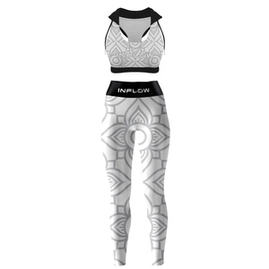 Women's Yoga <b>Leggings</b> & Bra Set High Support Spandex/Nylon Eco-Friendly Heat-Transfer Printed Breathable Gym Wear - Product Image 1