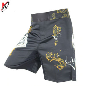 Pantalones cortos de boxeo de Guerrero amarillo para hombre para Fitness Muay Thai MMA-Ropa de artes marciales - Product Image 4
