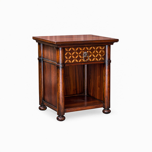 Batique Mahogany Nightstand 1 <b>Drawer</b> Traditional Classic Design Solid Wood FLEGT Certified Bedroom Furniture for Home Hotel Use - Product Image 1