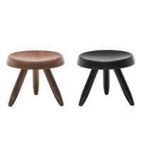 Tabouret de Bar Haut de Gamme Moderne et Rond, Style Ottoman Charlotte Perriand, Modèle Méribel