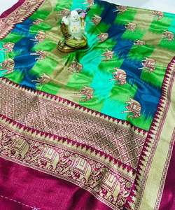 Nouveau indien femmes portent Banarasi coton soie Dupatta vêtements pour dames filles haut foulards fantaisie dernier Design à la mode nouveau Look Alphanumero - Product Image 4