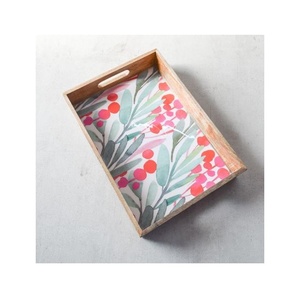 Bandeja de madera para servir, accesorio decorativo y moderno con mango de Metal, ideal para bodas y fiestas - Product Image 4