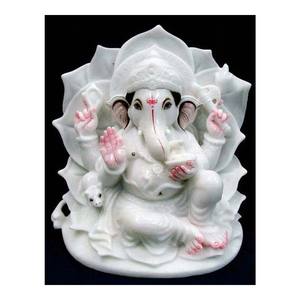 Estatua de mármol Makrana blanca pulida con mushakaj - Product Image 1