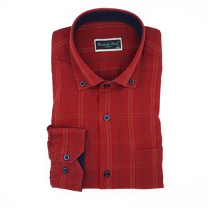 Camisas personalizadas de alta calidad 100% franela de algodón con cuello levantado diseño de otoño bajo MOQ - Product Image 1