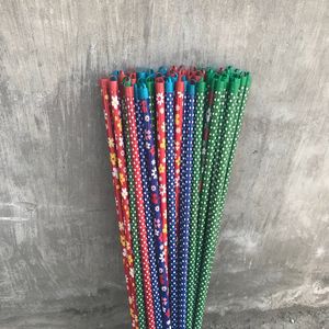 Manche de balai en bois naturel, 1 pièce, Eucalyptus, fleur et points, baguettes/manche de balai - Product Image 4