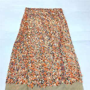 Paillettes extensible Polyester Spandex dentelle tissu violet velours paillettes dentelle tissu lux Tuile paillettes dentelle tissu africain paillettes - Product Image 1