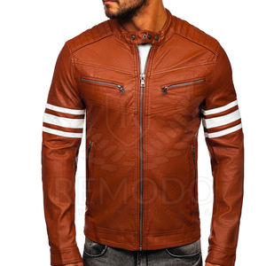 แจ็คเก็ตหนัง PU ดีไซน์แฟชั่นคุณภาพสูงสำหรับผู้ชายรุ่นใหม่ล่าสุด แจ็คเก็ตหนังสำหรับขี่มอเตอร์ไซค์สำหรับผู้ชาย - Product Image 2