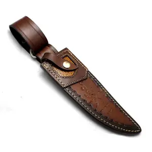 工厂制造的丰富纹理阴影皮革护套固定刀片Bowie刀的出厂价格
