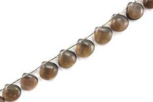 Increíble calidad hermosa 15 piezas Natural cuarzo ahumado piedra preciosa suave Briolette cuentas en forma de corazón al por mayor - Product Image 3