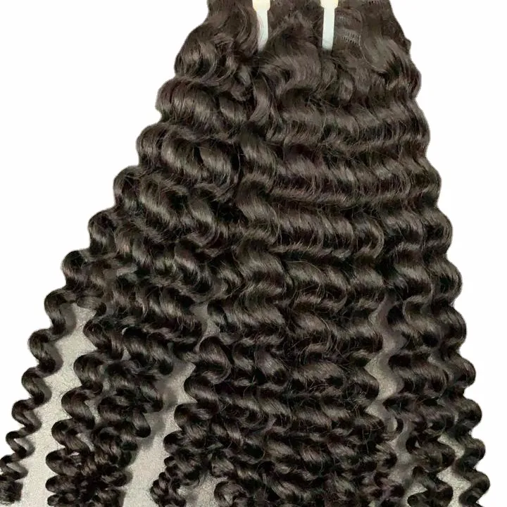 High Quality Human Hair Double Drawn Hand Tied Weft Hair Extension