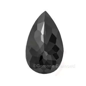 100% forma de chique natural excelente corte diamantes pretos lote a preço barato, solto preto diamante, forma de pear diamante preto