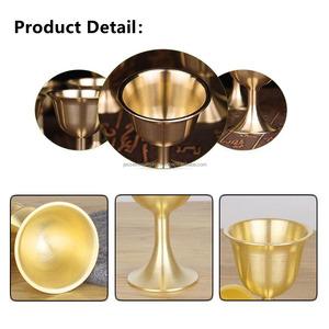 Copa de vino de metal con acabado chapado en oro, diseño moderno, estilo europeo, alta calidad para beber, precios al por mayor - Product Image 6