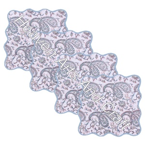 2023 New Table Scallop Napkins Hotel Restaurant Use Wholesale High Quality <b>Wood</b> <b>Block</b> Print Colored Scallop Napkins Set - Product Image 1