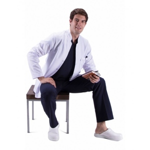 Blouse de laboratoire blanche à manches longues et col Mandarin, vêtement de haute qualité, 100% coton, du Bangladesh - Product Image 3