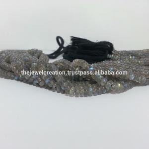 3mm 4mm Naturel Gris Labradorite Pierre Lisse Rondelle Pierres Précieuses Perles Collier Brins Cordes Meilleur Vente en Gros Usine Prix DIY - Product Image 1
