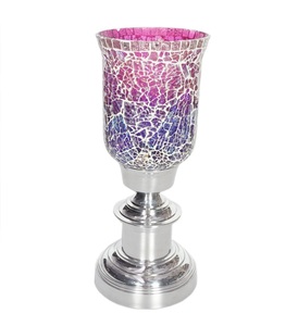 Portavelas de cristal de huracán de diseñador plateado para ocasiones de Pascua - Product Image 2