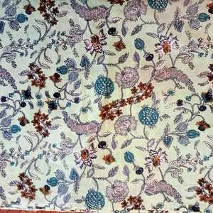 Tela de algodón hecha a mano para vestido, tejido indio con estampado de Jaipur Sanganer, Material sin procesar para correr - Product Image 2