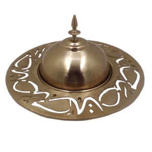 Tazón redondo de aluminio y hierro de mesa de Venta caliente con placa de tamaño estándar de Color dorado de latón de cúpula para Decoración - Product Image 1