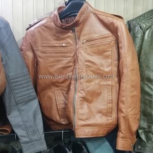 ISONZ alta calidad Unisex Color bronceado piel de vaca genuino cuello alto calentado luz pesca gabardina chaqueta Formal fabricado ISONZ - Product Image 1
