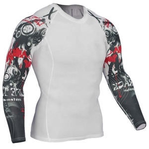เสื้อรัดรูปแขนยาวพิมพ์ลาย3D สำหรับผู้ใหญ่ Jiu Jitsu เสื้อออกกำลังกายป้องกันแสงแดด - Product Image 2