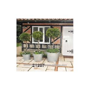 Maceta de lámina galvanizada para jardín, terraza y balcón, floración para decoración del hogar, conjunto de contenedores para interiores/exteriores - Product Image 1