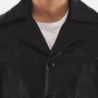 Veste parka en cuir véritable pour jeunes hommes, chaqueta de cuero style européen-américain, veste en cuir pour automne-hiver