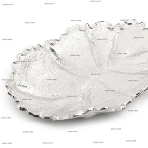 Plato de Servir de Diseño Moderno, Color Plateado, con Forma de Hoja, de Aluminio, para Cocina y Hogar - Product Image 3