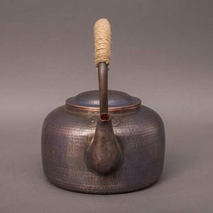 Bouilloire à thé en cuivre gris avec poignée enveloppée de corde de style moderne parfaite pour la cuisine à domicile, l'hôtel et le restaurant - Product Image 6