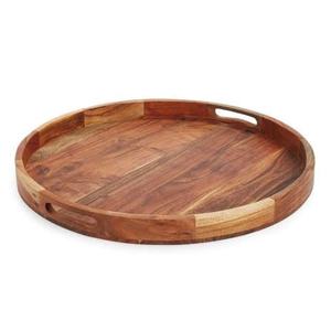 Plateau décoratif en bois naturel, cuisine japonaise, grand plateau pour service de la nourriture dans un bol artisanal indien en inde - Product Image 1