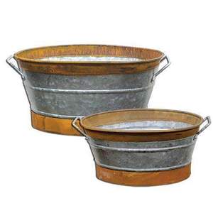 Macetas de Estilo Lujoso, Forma Redonda, Macetas Galvanizadas para Interiores, Macetas y Jardineras - Product Image 5