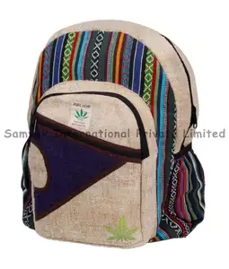 Penjualan Terbaik tas rami kuat dan tahan lama serat rami ransel sekolah serat alami ramah lingkungan
