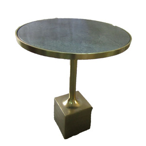 Mesa de centro de acero inoxidable, mesa lateral de lujo moderna con acabado de cobre - Product Image 5