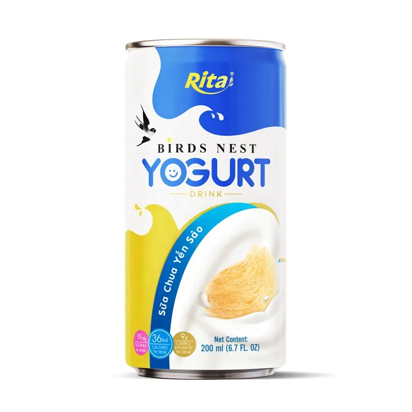 Frisdranken Leverancier Uit Vietnam Vitamine, Calorieën, Natrium, Koolhydraten 200 Ml Blik Vogelnest Yoghurt Drankjes