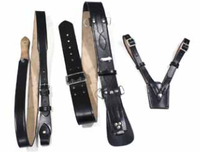 Ceinture Sam Browne en cuir véritable High Cadet avec sangle d'épaule et accessoires en alliage métallique
