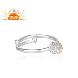 Bague de déclaration en argent Sterling, pierre précieuse ronde en cristal, bijoux en argent Sterling fin, vente en gros - Product Image 3