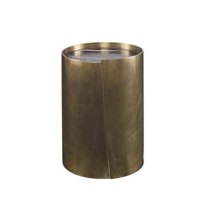 Antique Brass Metal Round Modern Luxury Wood Top All Metal of Type <b>Table</b> Usage Office Home Room Restaurant Round Made in India - Product Image 3