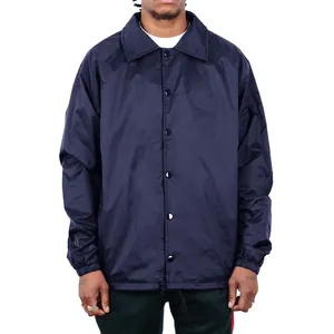 Solid colors custom logo men's coaches jacket breathable windbreaker casual versatile polyester jacket