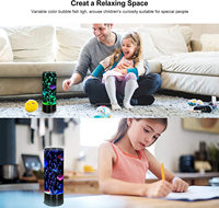 Mini Lampe Poisson à Bulles LED Multicolore Changeante, Lumière d'Aquarium, Veilleuse pour la Maison, le Bureau, le Salon